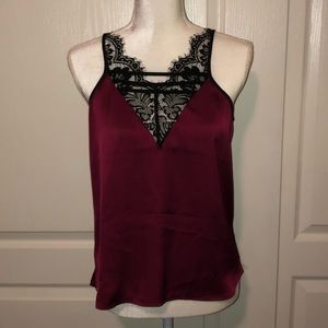Express satin and lace burgundy cami S